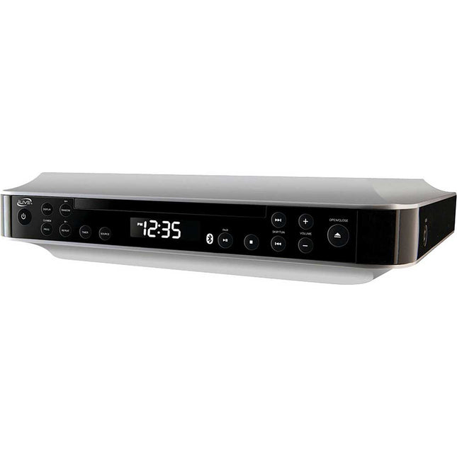 Under Cabinet Speaker System w/ Bluetooth, AM/FM Radio, Silver
