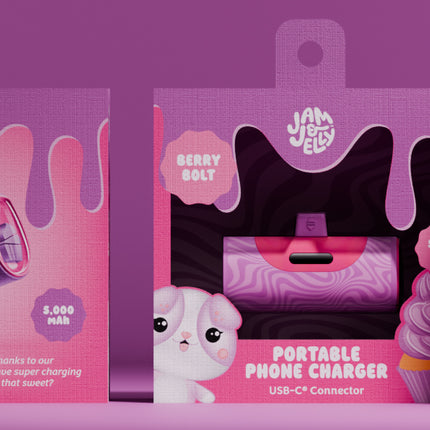 Portable Phone Charger, Lightning connector, Purple