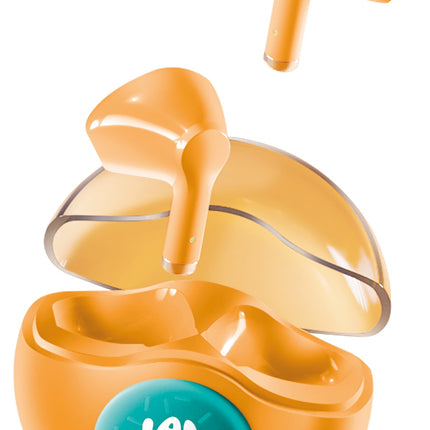 True Wireless Earbuds with LED Charging Case, Orange