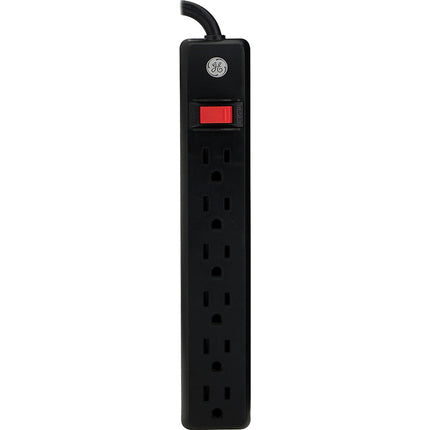 3 Ft Cord 6-Outlet Power Strip, Black