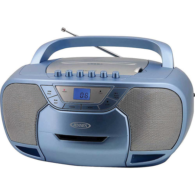 Bluetooth Boombox CD Cassette Recorder AM/FM, Blue