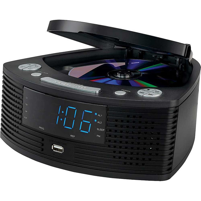 Stereo Compact Disc Player with AM/FM Digital Dual Alarm Clock Radio