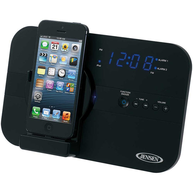 JILS525I AM/FM Alarm Clock w/ iPhone 5 Dock