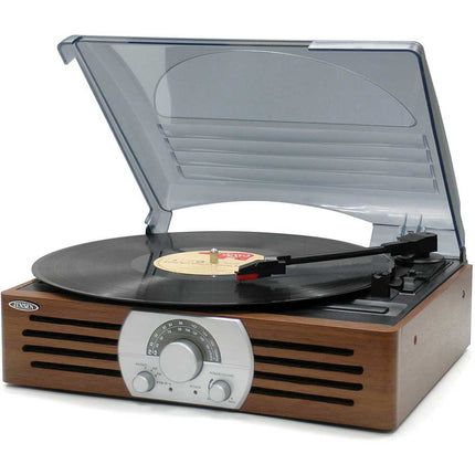 JTA222 3-Speed Stereo Turntable w/ AM/FM Radio