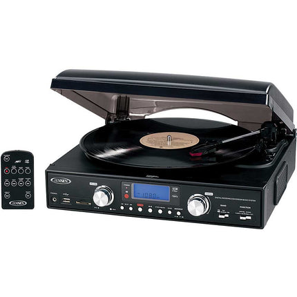 JTA460 3-Speed Stereo Turntable w/ MP3 Encoding & AM/FM Receiver