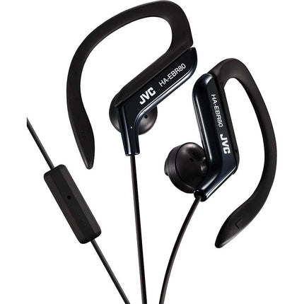 HA-EBR80B Sports Ear Clip Headphones w/Mic & Remote, Black