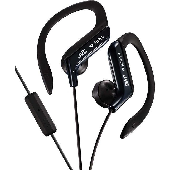 HA-EBR80B Sports Ear Clip Headphones w/Mic & Remote, Black