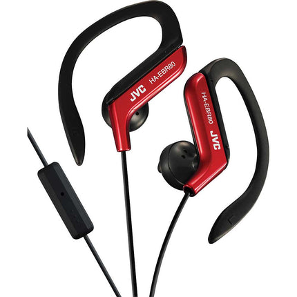 HA-EBR80R Sports Ear Clip Headphones w/Mic & Remote, Red