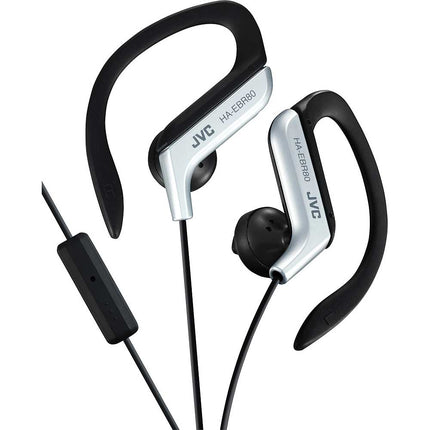 HA-EBR80S Sports Ear Clip Headphones w/Mic & Remote, Silver