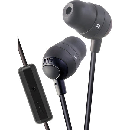 HA-FR37CBB "Marshmallow" In-Ear Headphones w/ Mic & Remote - Box Packaging, Black