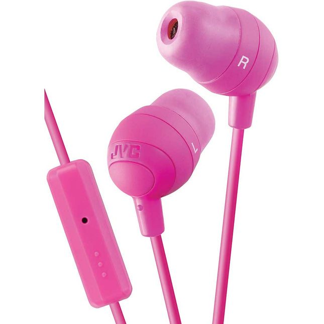HA-FR37P "Marshmallow" In-Ear Headphones w/ Mic & Remote, Pink