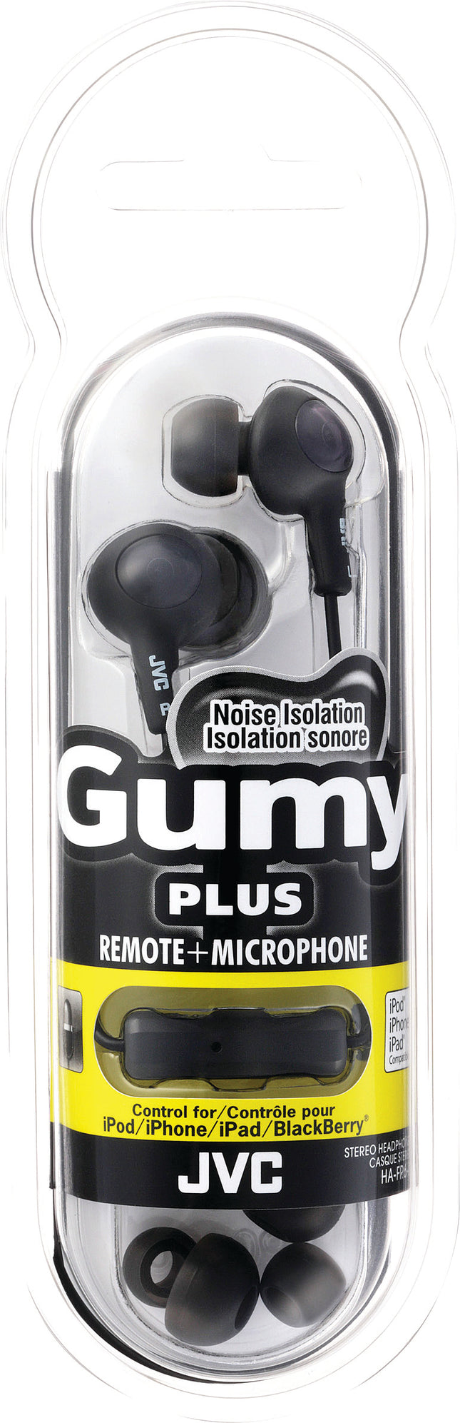 Gumy Plus In-Ear Headphones w/Mic & Remote, Black