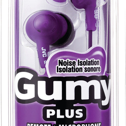 Gumy Plus In-Ear Headphones w/Mic & Remote, Violet