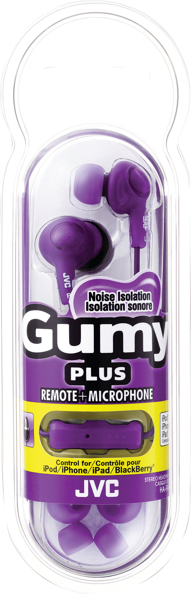 Gumy Plus In-Ear Headphones w/Mic & Remote, Violet