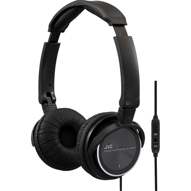 HA-SR500B Lightweight Headphones w/Mic & Remote, Black