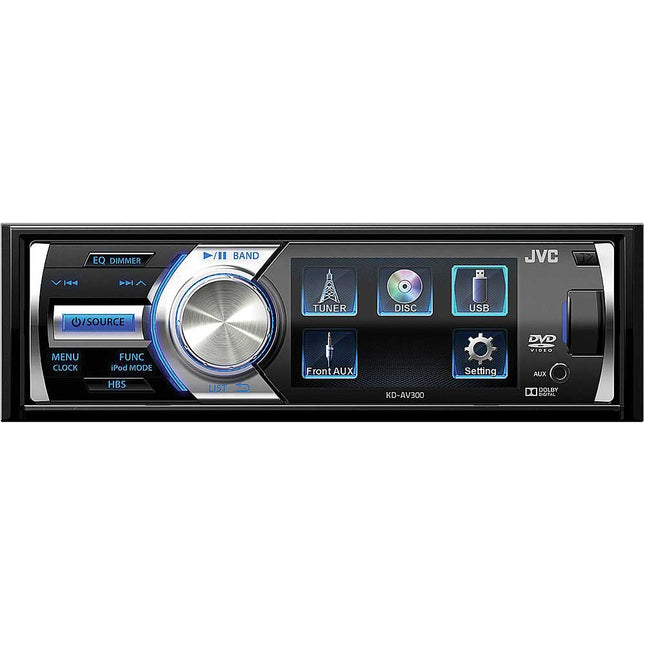KD-AV300 Single DIN In-Dash DVD/CD/AM/FM/USB Receiver w/ 3" LCD Display
