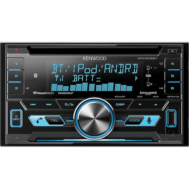 Double DIN Receiver with Bluetooth with Lightening to USB Cable