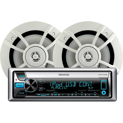 PKG-MR358 In-Dash Single DIN Marine CD Receiver w/Pair Of 6-1/2" Marine 2-Way Speakers