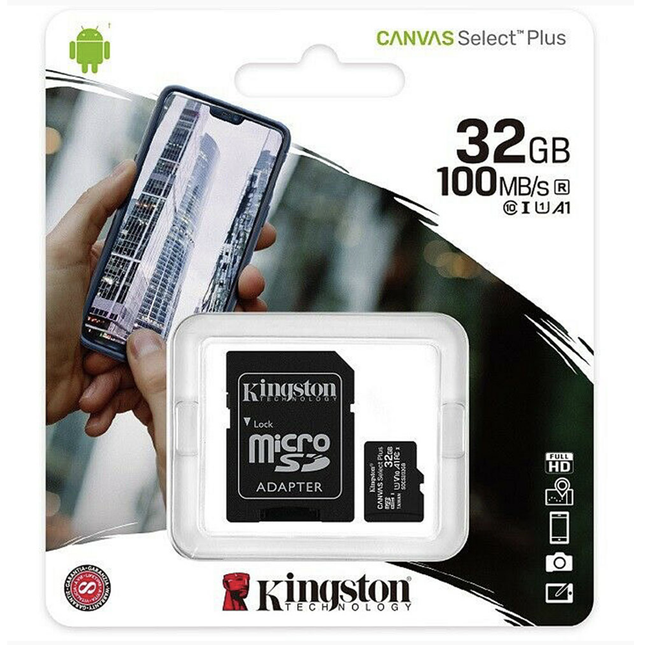 32GB Micro SDHC Canvas Select Plus Memory Card + Adapter