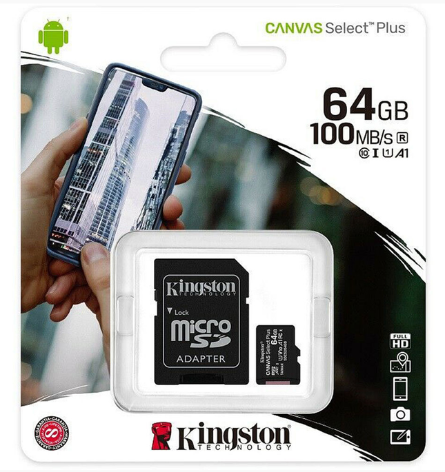 64GB Micro SDHC Canvas Select Plus Memory Card + Adapter