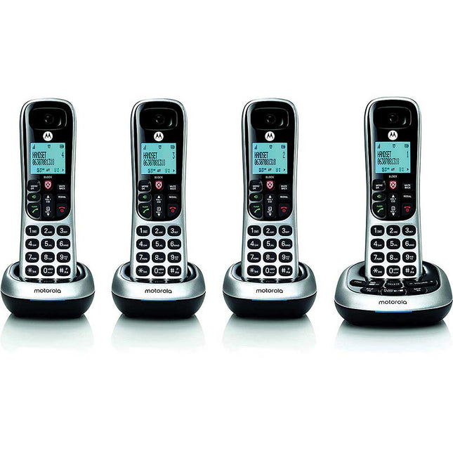 DECT 6.0 Cordless Phone with Answering Machine and Call Block, 4 Handset