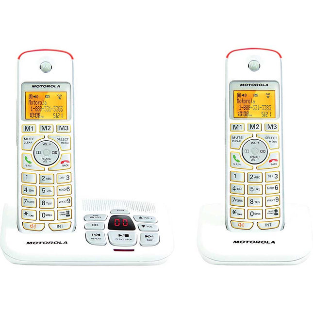 K702 DECT 6.0 Cordless Big Backlit Button Phone with 2 Handsets