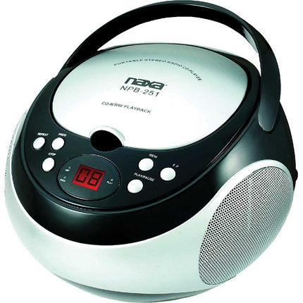 Portable CD Player with AM/FM Stereo Radio, Black
