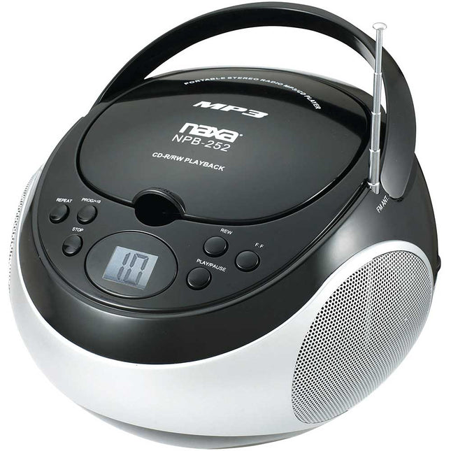 Portable MP3/CD Player with AM/FM Stereo Radio, Black