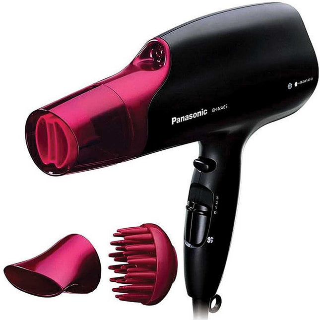 Compact Travel Hair Dryer with Quick-Dry Nozzle and Folding Handle