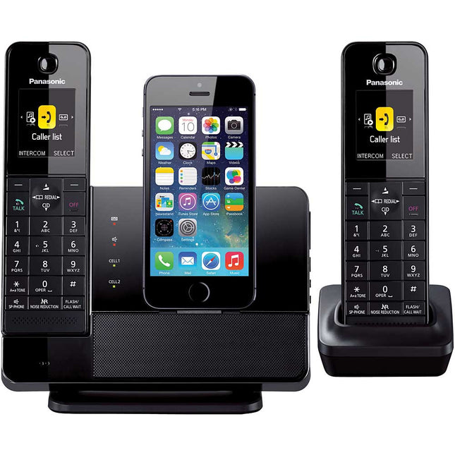 KX-PRL262B Dock Style Telephone w/ iPhone5 Integration, 2 Handsets