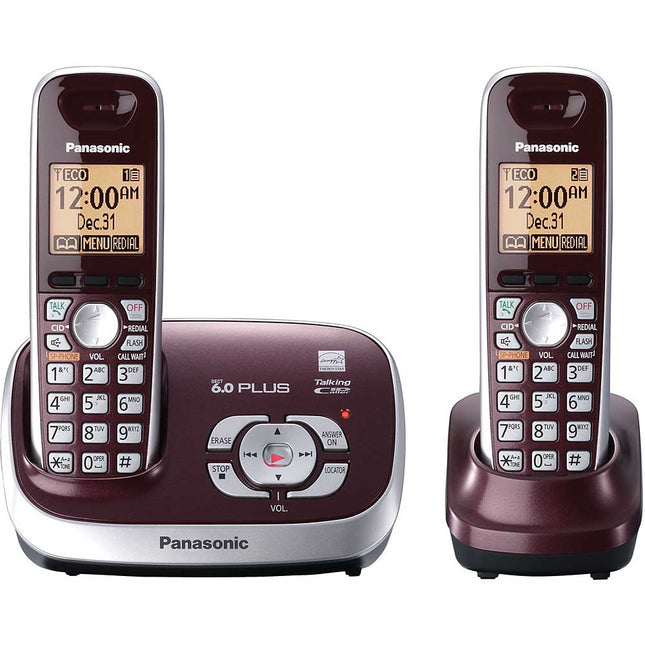 KX-TG6572R Expandable Answering System w/2 Handsets