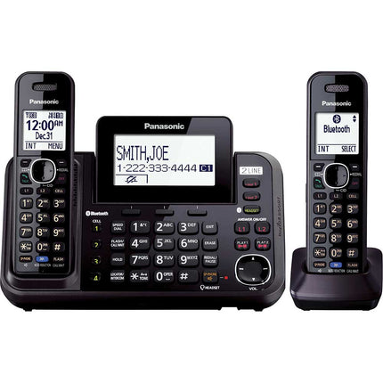 KX-TG9542B 2-Line Link-To-Cell Cordless Phone, 2 Handsets