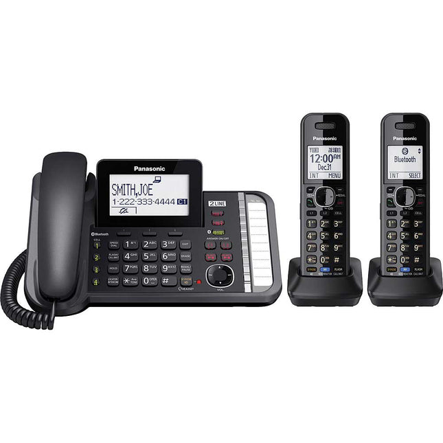 KX-TG9582B DECT 6.0 Link2Cell Corded/Cordless Answering System, 2 Handset