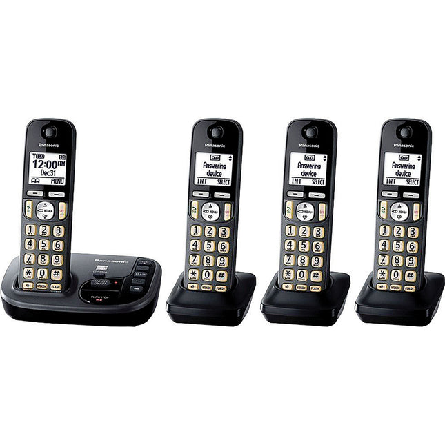 Expandable Cordless Phone with Talking Caller ID, 4 Handsets