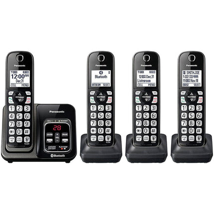 Link2Cell Bluetooth Cordless Phone with Voice Assist and Answering Machine, 4 Handsets