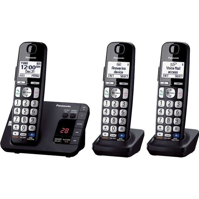 KX-TGE233B Digital Cordless Answering System, 3 Handsets
