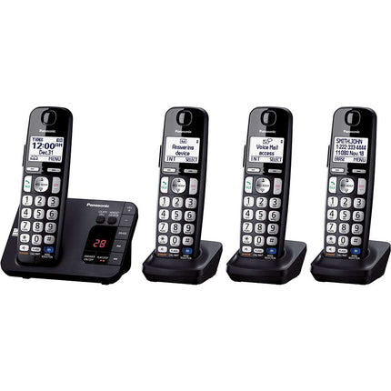 KX-TGE234B Digital Cordless Answering System, 4 Handsets