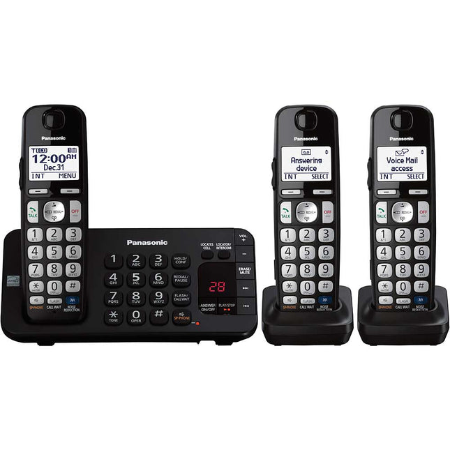 KX-TGE243B Digital Cordless Answering System, 3 Handsets