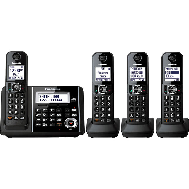 KX-TGF344B DECT 6.0 Expandable Phone w/4 Handsets