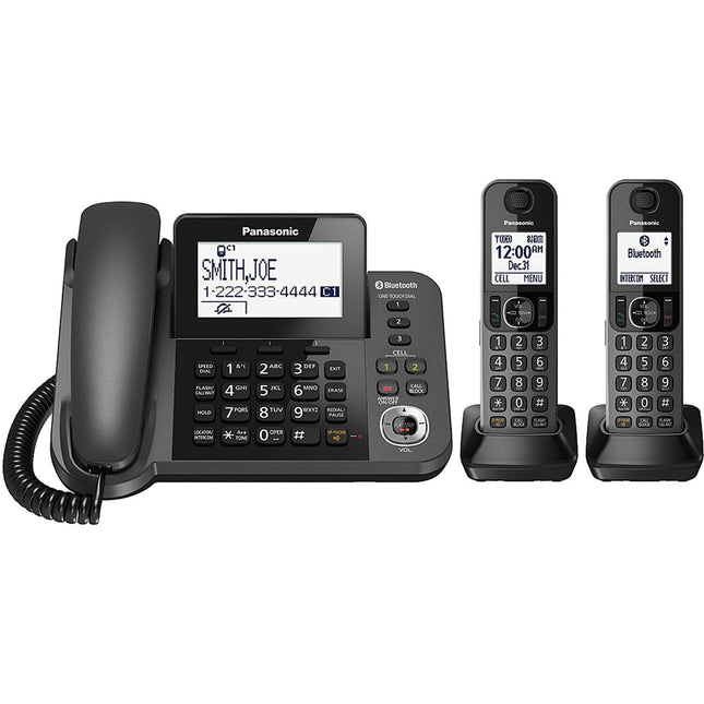 Bluetooth Cordless Phone and Answering Machine with 2 Handsets