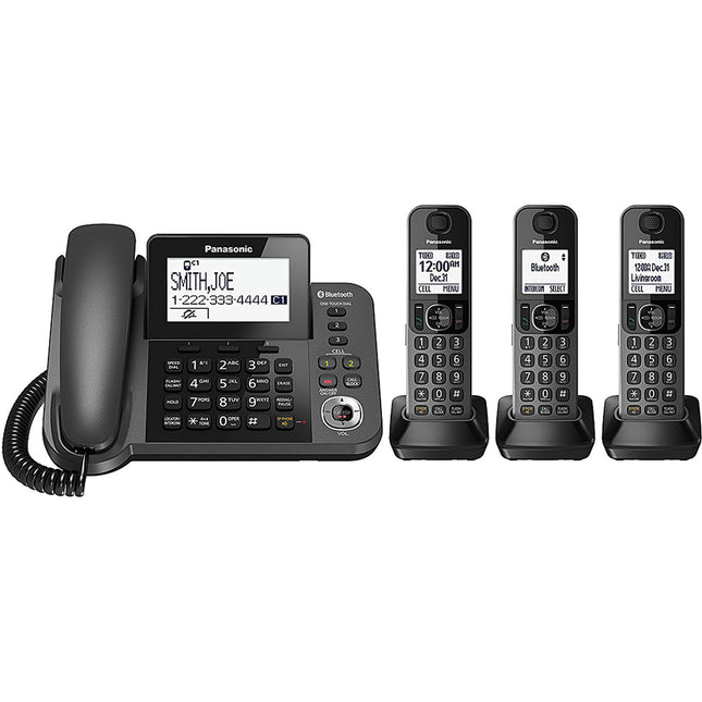 Bluetooth Cordless Phone and Answering Machine with 3 Handsets
