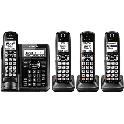 Expandable Cordless Phone with Call Block and Answering Machine, 4 Handsets