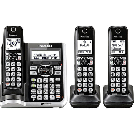 Link2Cell BluetoothCordless Phone with Voice Assist and Answering Machine, 3 Handsets
