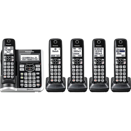 Link2Cell BluetoothCordless Phone with Voice Assist and Answering Machine, 5 Handsets