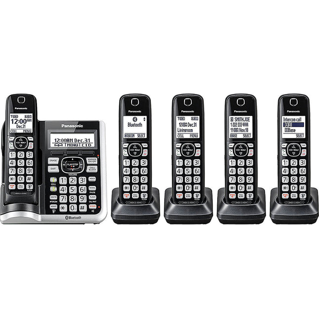 Link2Cell BluetoothCordless Phone with Voice Assist and Answering Machine, 5 Handsets
