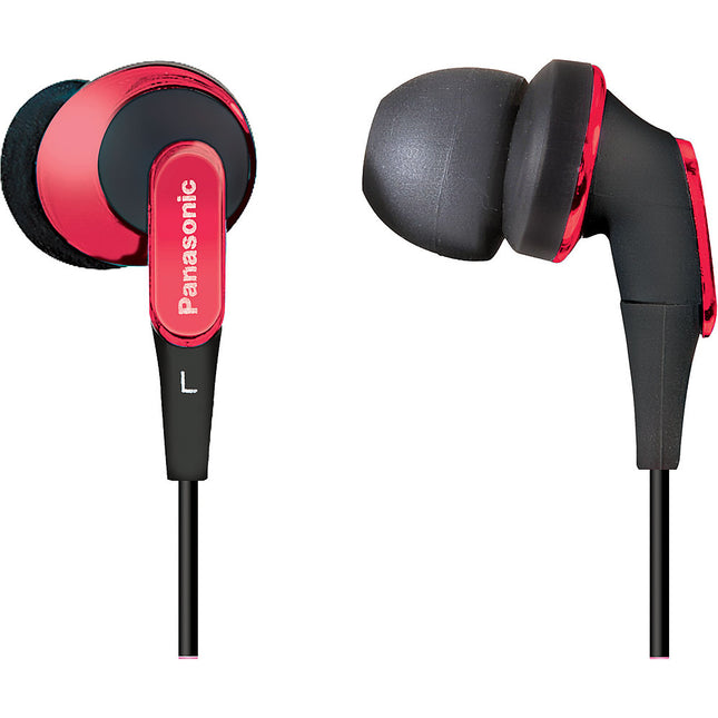 RP-HJE350-R “SLIMZ” Earbud Headphones, Red