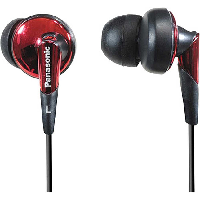 RP-HJE450-R Earbud Headphones, Red