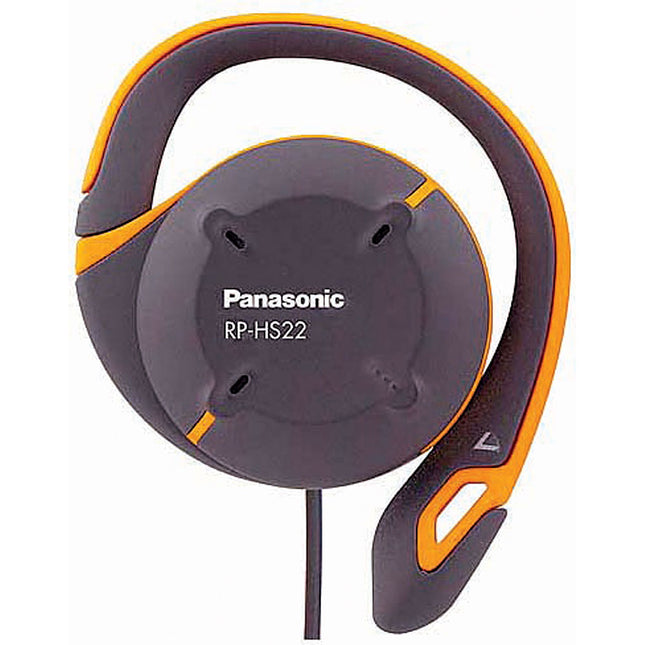 RP-HS22-D lack and Orange Sport Clip-On Headphones with Washable Earpads