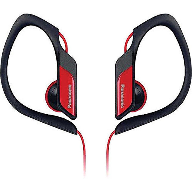 RP-HS34-R Water & Sweat-Resistant Sports Earbud Headphones, Red
