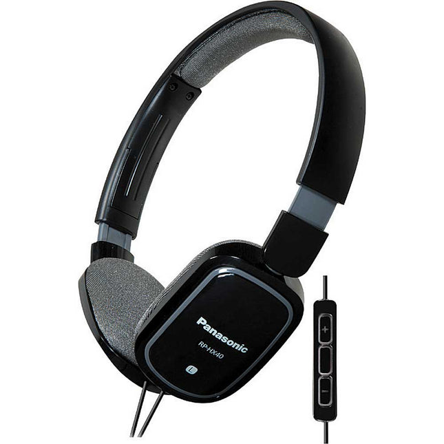 RP-HXC40-K Lightweight Headphones w/ Mic & Remote, Black